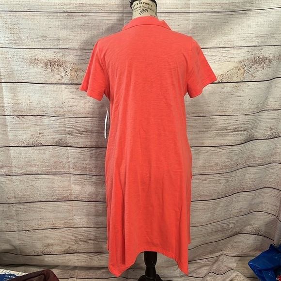 Soft Surroundings Danielle Button Dress NWT Coral Size Medium Petite - Picture 7 of 12